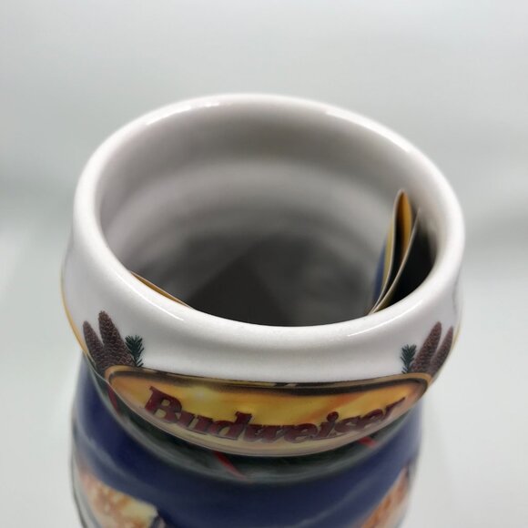 Budweiser Holiday Stein Mug 2000 The Clydesdale Legacy Holiday in the Mountains - Picture 12 of 12